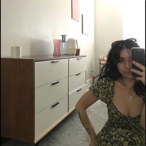 URBAN OUTFITTERS FLORAL PUFF SLEEVE MAXI DRESS